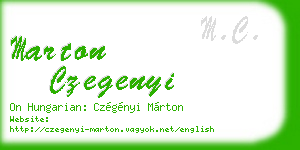 marton czegenyi business card