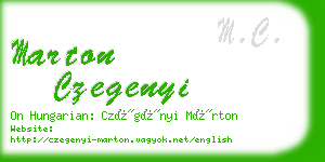 marton czegenyi business card